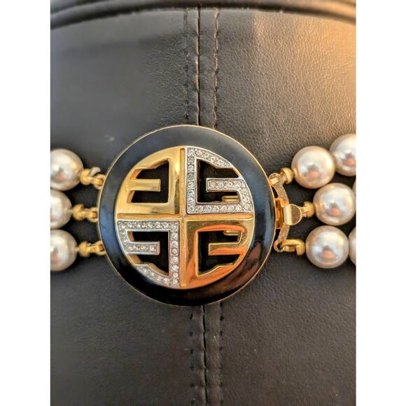 Vintage Designer Givenchy Bijoux Multi Strand Silver Gray Faux Pearl Necklace - Picture 4 of 15